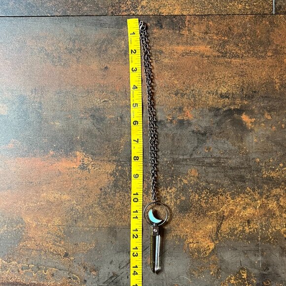 Quartz, Monarch Opal Crescent Moon Necklace in Electroformed Copper by Query Eve - Picture 9 of 10